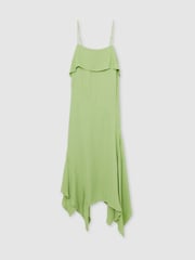 Reiss Green Alba Ruffle-Detail Midi Dress - Image 2 of 5