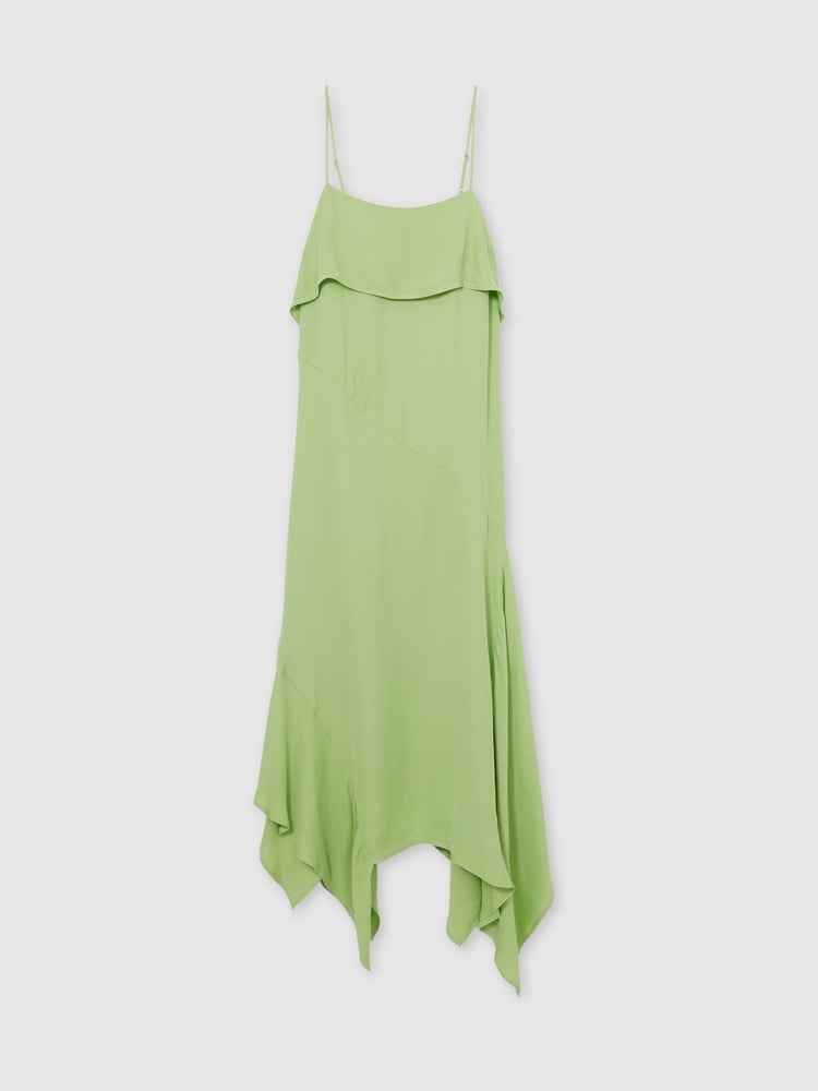 Reiss Green Alba Ruffle-Detail Midi Dress - Image 2 of 5