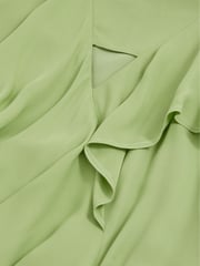 Reiss Green Alba Ruffle-Detail Midi Dress - Image 5 of 5