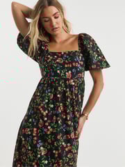 Simply Be Black Poplin Maxi 100% Cotton Dress - Image 4 of 6