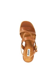 Dune London Brown Juneo Cross Strap High Block Heel Sandals - Image 5 of 6