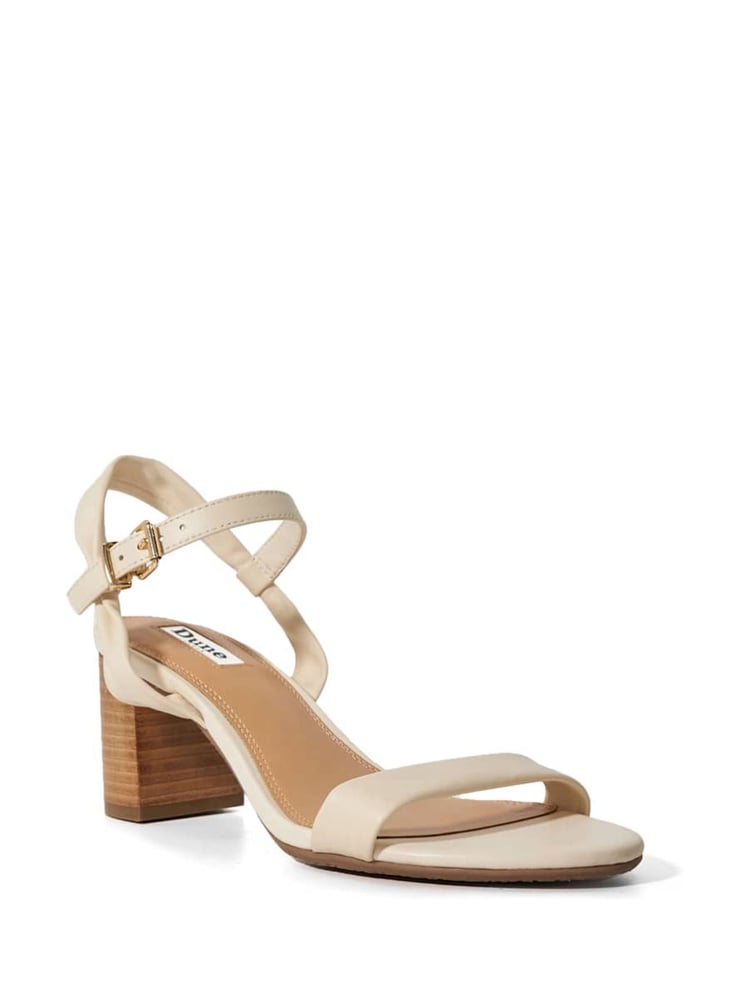 Dune London Cream Wide Fit Jaliz Two Part Heel Sandals - Image 2 of 6