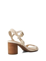 Dune London Cream Wide Fit Jaliz Two Part Heel Sandals - Image 3 of 6
