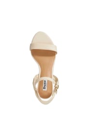 Dune London Cream Wide Fit Jaliz Two Part Heel Sandals - Image 4 of 6