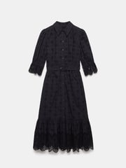 Mint Velvet Black Broderie 100% Cotton Midi Dress - Image 7 of 8