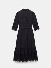 Mint Velvet Black Broderie 100% Cotton Midi Dress - Image 8 of 8