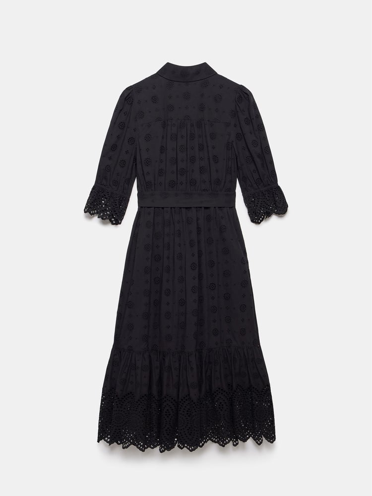 Mint Velvet Black Broderie 100% Cotton Midi Dress - Image 8 of 8 Mint Velvet Black Broderie 100% Cotton Midi Dress - Image 8 of 8