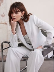 Mint Velvet Grey Tuxedo Blazer - Image 4 of 8