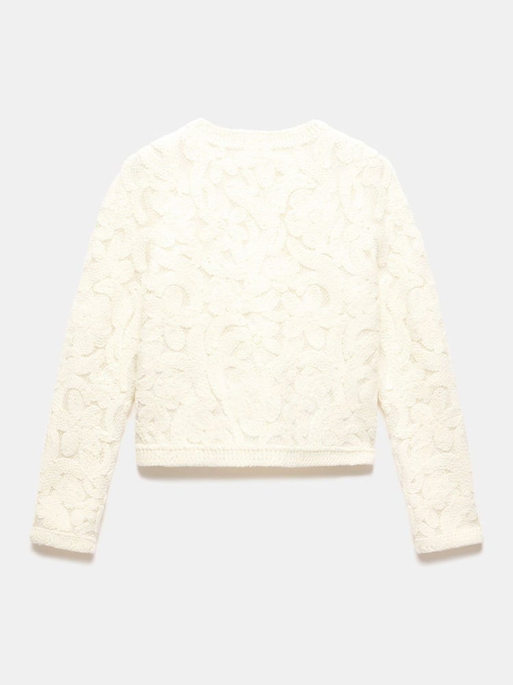 Mint Velvet White Lace Knit Jacket - Image 8 of 8