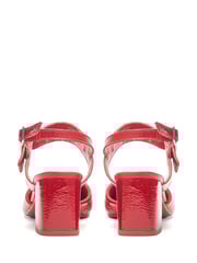 Moda in Pelle Red Eurya Pointed Toe Block Heel Slingback Shoes With Buckle Detail - Image 3 of 4