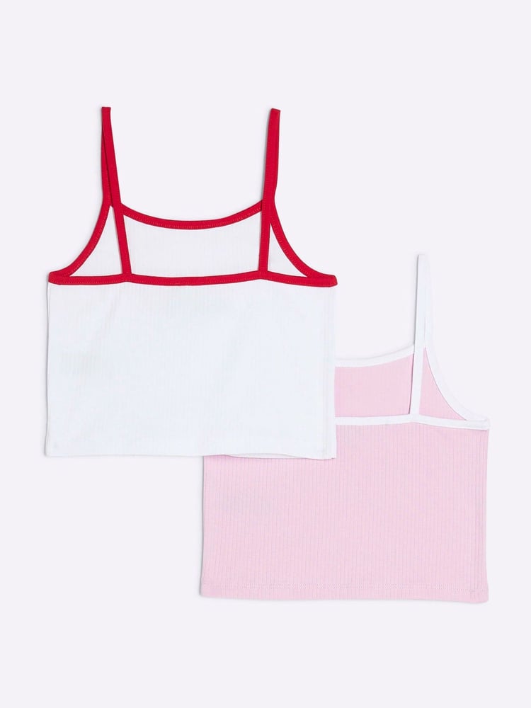 River Island Red Girls Tank Tops 2 Pack - Image 2 of 4