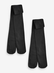 Black Longer Length 80 Denier School Tights 2 Pack - Image 1 of 2