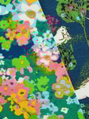 Monsoon Blue Unicorn Floral Print Leggings 2 Pack - Image 4 of 4