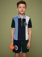 Reiss Blue 3-9 yrs SmileyWorld | Reiss Towel Polo Shirt - Image 3 of 5