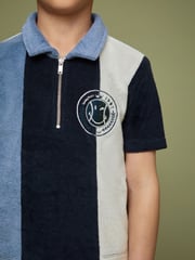 Reiss Blue 9-13 yrs SmileyWorld | Reiss Towel Polo Shirt - Image 4 of 5