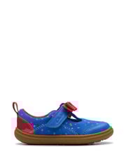Clarks Blue Standard Fit (F) Print Roal Dahl ash Bow Toddler Shoes - Image 1 of 7