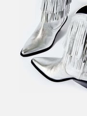 Mint Velvet Silver Annie Fringe Cowboy Boots - Image 5 of 5