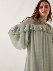 Monsoon Green Debbie Polka Dot Ruffle Maxi Dress - Image 3 of 5
