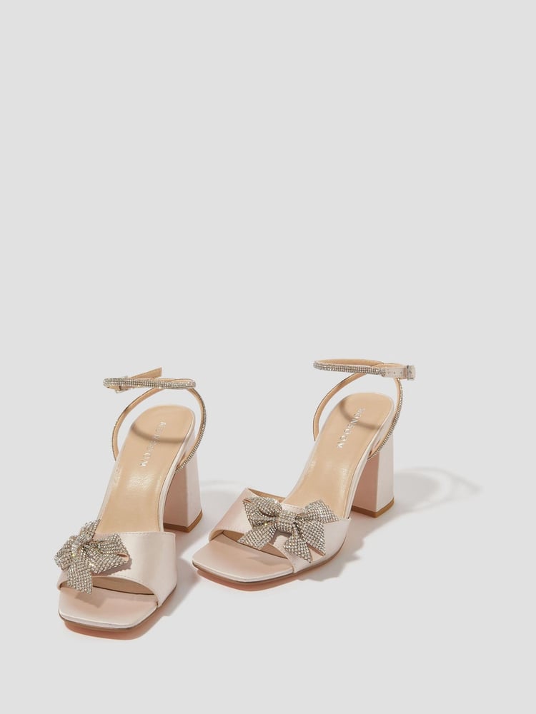Monsoon Nude Dani Diamante Bow Heeled Sandals - Image 2 of 4