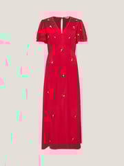 Monsoon Red Gia Embellished Tea Dress - Image 5 of 5
