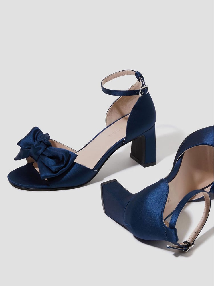 Monsoon Blue Tilda Satin Bow Heels - Image 4 of 4