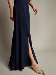 Monsoon Blue Monika Halter Chiffon Maxi Dress - Image 3 of 4