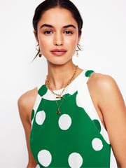 Boden Green Colourblock Halter Jumpsuit - Image 5 of 6