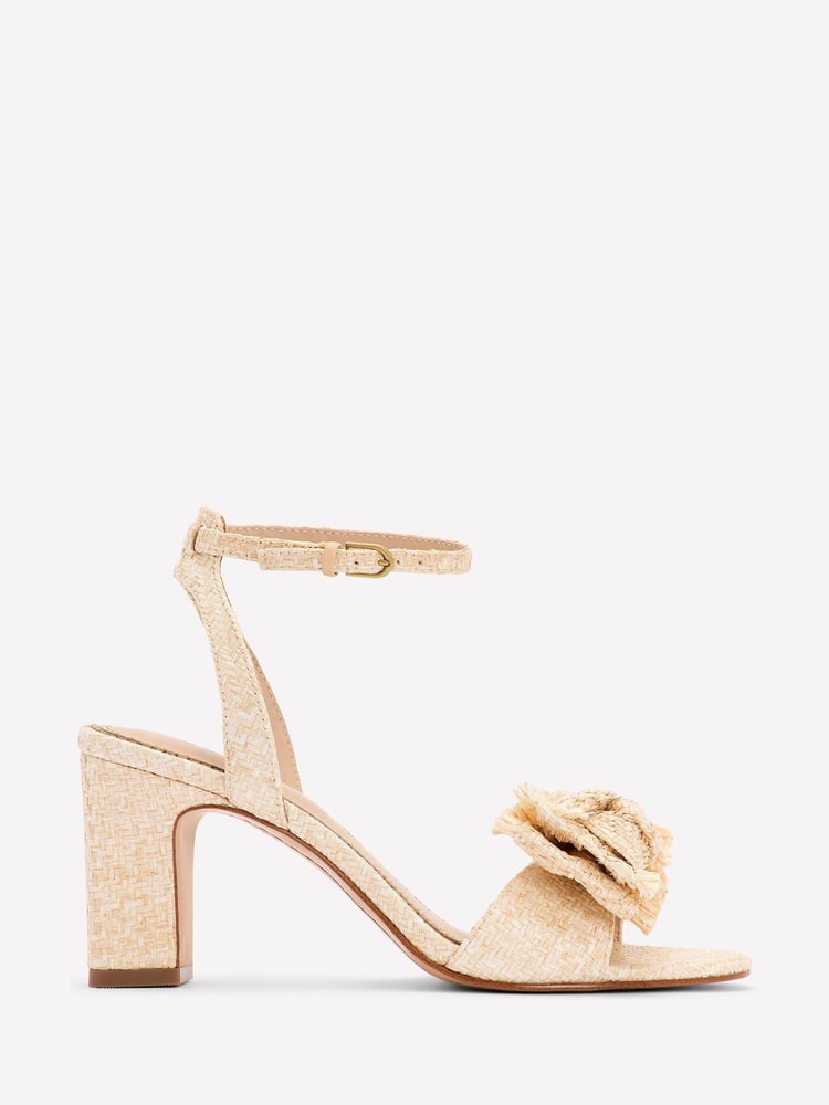 Boden Natural Bow Heeled Sandals - Image 2 of 5 Boden Natural Bow Heeled Sandals - Image 2 of 5