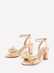 Boden Natural Bow Heeled Sandals - Image 3 of 5