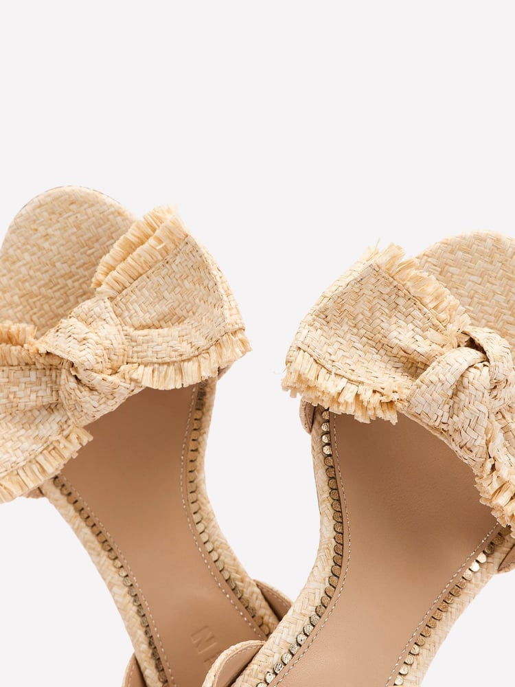 Boden Natural Bow Heeled Sandals - Image 5 of 5 Boden Natural Bow Heeled Sandals - Image 5 of 5