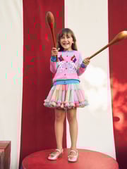 Boden Pink Rainbow Tulle Ruffle Skirt - Image 1 of 4