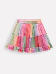 Boden Pink Rainbow Tulle Ruffle Skirt - Image 2 of 4