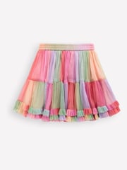 Boden Pink Rainbow Tulle Ruffle Skirt - Image 3 of 4