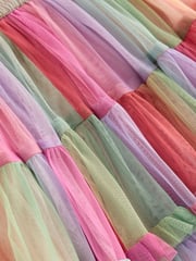 Boden Pink Rainbow Tulle Ruffle Skirt - Image 4 of 4