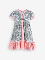 Miss Pink Printed Boho 100% Cotton Summer Dress - Image 1 of 1