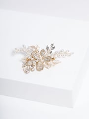 Jon Richard Gold Floral Pearl Hair Slide - Image 2 of 3