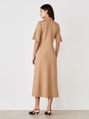 Finery Camel Trinity Ponte Jersey Midi Dress - Image 3 of 4