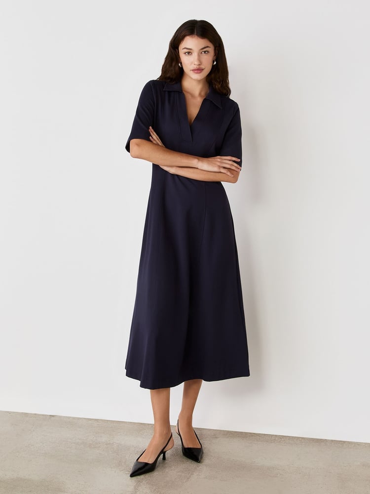 Finery Navy Trinity Ponte Jersey Midi Dress - Image 2 of 4