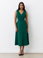 Finery Green Adele Bottle Ponte Jersey Midi Dress - Image 1 of 4