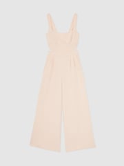 Reiss Pale Pink Dion Wide-Leg Cut-Out Jumpsuit - Image 2 of 6