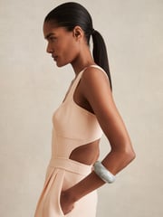 Reiss Pale Pink Dion Wide-Leg Cut-Out Jumpsuit - Image 4 of 6