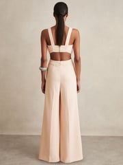 Reiss Pale Pink Dion Wide-Leg Cut-Out Jumpsuit - Image 5 of 6