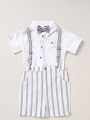 Little Gent Blue Shirt Shorts and Braces Outfit Set - Image 1 of 3