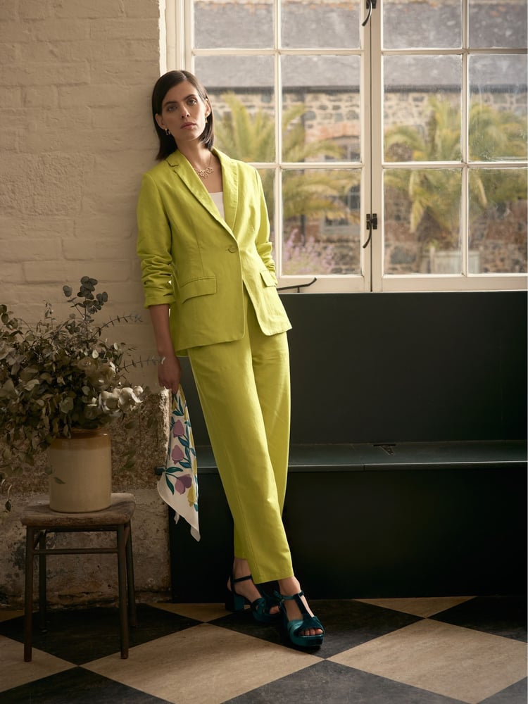 Seasalt Cornwall Green Erica Linen Blend Blazer - Image 2 of 10 Seasalt Cornwall Green Erica Linen Blend Blazer - Image 2 of 10