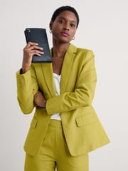 Seasalt Cornwall Green Erica Linen Blend Blazer - Image 6 of 10