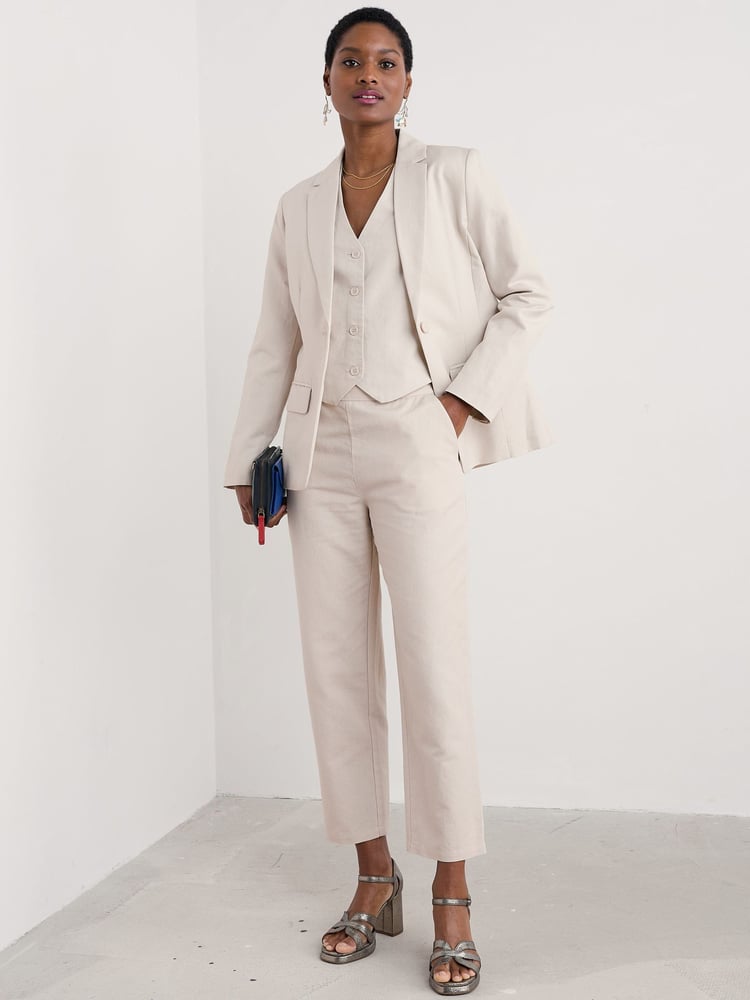 Seasalt Cornwall Natural Erica Linen Blend Blazer - Image 1 of 6