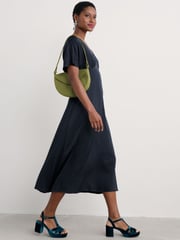 Seasalt Cornwall Blue Evenglow Satin Dress - Image 1 of 5
