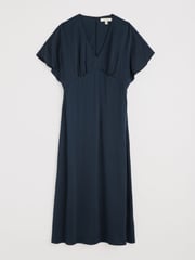 Seasalt Cornwall Blue Evenglow Satin Dress - Image 4 of 5