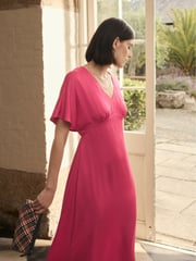 Seasalt Cornwall Pink Evenglow Satin Dress - Image 2 of 8