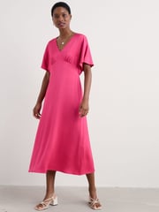 Seasalt Cornwall Pink Evenglow Satin Dress - Image 4 of 8